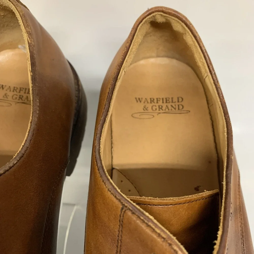 Warfield & Grand Brewer Dress Oxfords 12 Brown Mens Leather Round‎ Toe
